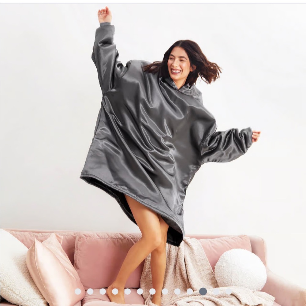 kitsch glazey oversized satin hoodie